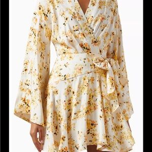 Significant Other Maia Floral Linen Blend wrap mini dress